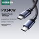 Кабель передачі даних UGREEN PD240W з двома головками Type-C, зарядний кабель Ctoc, підходить для Huawei, Honor, Xiaomi, надшвидка зарядка 100 Вт, планшетів Apple 17/16/15, ноутбуків, 2 метри - зображення 4