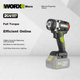 Безщітковий електричний гайковерт WORX 20V 700N WU270.9 (голий інструмент) Ударний гайковерт з високим крутним моментом для алюмінієвої опалубки, авторемонту, механічного обслуговування - изображение 4