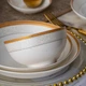 Набор посуды Haoya Jingdezhen керамика 28 предметов Золотая нить - изображение 7
