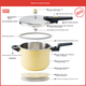 Kims Cook Classic Скороварка-скороварка з потовщеної нержавіючої сталі 304, вибухобезпечна, сумісна з побутовими газовими та індукційними плитами - жовта - изображение 4