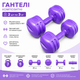 Гантели для фитнеса 2 шт по 3 кг шестигранные композитные Perto Фиолетовый 12966 - изображение 3