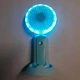 Настольный мини вентилятор с подставкой для телефона и LED подсветкой Mini Portable fan 3W, Голубой (1011154-LightBlue-2) - изображение 5