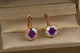 Серьги Xuping Jewelry с большим камнем хамелеон шестигранная оправа 2 см золотистые - изображение 2