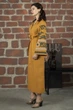 Женское вышитое платье миди с поясом SEAM MKSMV190/275 - 42/44, Гірчичний - изображение 2