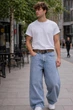 Чоловічі джинси SUPER BAGGY широкі блакитний розмір 28 - изображение 1