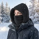 Флисовая зимняя балаклава чёрная, тёплая ветрозащитная шапка-капюшон с регулируемой маской One Size, эластичная модель - изображение 1