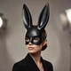 Маска Зайка Playboy карнавальная для девушки, сексуальная маска Заяц плейбой 32х18 см Черный - изображение 2
