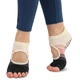 Носки для йоги с открытыми пальцами нескользящие трехцветные SP-Sport Yoga Socks 9813-2 размер 36-41 Black-Pink-Beige - изображение 2