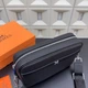Мужская кожаная сумка через плечо 25х18х6 Hermes Black - изображение 5