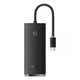 USB-хаб Baseus Lite Series 4-Port Type-C HUB Adapter (Type-C to USB 3.0*4) 25cm Black - зображення 1