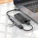 USB-хаб HOCO HB26 4 in 1 adapter(USB to USB3.0+USB2.0*3) Metal Gray - зображення 4