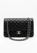 Жіноча сумка під Chanel Classic Double Flap 26*16 см чорна зі срібною фурнітурою - изображение 1