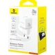 Мережевий зарядний пристрій Baseus Palm Fast Charger C+U 20W EU Moon White - зображення 2