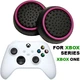 Силиконовые накладки на аналоговые стики для геймпада Xbox Series X / S черные с малиновой окантовкой 2 шт - изображение 1
