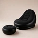 Надувне крісло Air Sofa з пуфом і насосом 116х88х83 см для дому дачі саду та відпочинку чорне - зображення 4