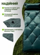 Самонадувной матрас для кемпинга 175×60×2 см туристический матрас в палатку односпальный надувной с подголовником Зеленый - изображение 3