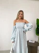 Жіноча сукня муслінова максі блакитна 42-48 р5041.м462-1 - зображення 2