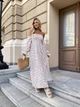 Женское платье муслиновое макси бело-красное 42-48 р5041.м462-1 - изображение 3