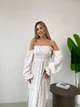 Женское платье муслиновое макси молочно-розовое 42-48 р5041.м462-1 - изображение 4