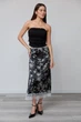 Спідниця жіноча Estilo повсякденна-casual шовк чорний квітка біла 05-056 42р - изображение 1
