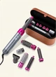 Фен мультистайлер 5в1 Hot Air Styler для укладання та завивки волосся 1000 Вт повітряний стайлер для надання об'єму та випрямлення в кейсі Сіро-рожевий - зображення 7