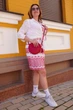 Женское летнее платье-сарафан с красно-розовой вышивкой Белое Хлопок размер S 01115/1 - изображение 3
