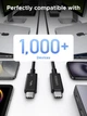 Кабель зарядный UGREEN USB C to USB C 240W 80Gbps Thunderbolt 5 Cable Fast Charging 1 м Black (L703) - изображение 6