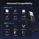 Адаптер Ugreen 10Gbps USB to USB C Adapter швидке заряджання 2 шт Black (LS502) - зображення 5