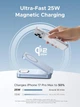 Бездротовий зарядний пристрій заряджання UGREEN MagFlow Qi2 Induction Charger для iPhone 3 в 1 25 W (W757) - зображення 2