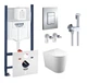 Комплект інсталяції Grohe Rapid SL 4в1та підвісного унітазу з кришкою Koller Pool Orion Tornado 3.0 + гігієнічний душ Devit Flow (3884000G/38732000/OR-0515-RQ3/550539C) - зображення 1