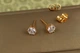 Серьги гвоздики Xuping Jewelry с камнем на шесть креплений 5 мм золотистые - изображение 1