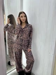 Пижама женская сатиновая леопардовый принт,рубашка+штаны,L-XL - изображение 8