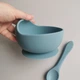 Силіконова дитяча тарілка на присосці з ложкою Smoke blue - зображення 3