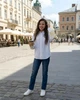 Подростковая вышиванка "Ева" для девочки, белая льняная блуза с вышивкой на пуговицах 140 - изображение 11