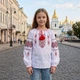 Детская белая вышиванка Марта, вышивка крестиком красная, 116 см - изображение 12
