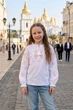 Детская вышитая блуза Арина для девочки с розовым орнаментом, вышиванка 104 - изображение 4