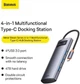 USB-хаб Baseus Metal Gleam Series 4-in-1 Multifunctional Type-C HUB Gray (WKWG070013) - изображение 10