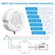 Трансформатор LED HNCY 12V 20W круглий вологозахищений IP66 220V - изображение 3
