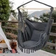 Плетеное подвесное кресло-качалка BOHO Бразильский гамак для дома, сада и террасы с подушками до 130 кг - изображение 2