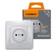 Розетка одинарная серебряный шелк VIDEX BINERA VF-BNSK1-SS - изображение 1