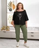 Жіночий костюм з принтом (футболка+брюки) Uaclothes 50-52 Чорний (like38519-189531358) - изображение 1
