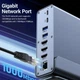 Хаб Док станция Deepfox-2521 15 в 1 с поворотной подставкой USB Type-C концентратор для ноутбука компьютера 15 портов - изображение 10