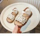 Босоніжки дитячі для дівчинки літні на липучках з квітами та стразами 28 р - 17,6 см (242) - изображение 1