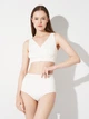 Комплект для кормления KOKO Boutique: топ на запах и высокие послеродовые трусы с карманом Молочный, XS/S - изображение 2