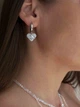 Сережки с подвеской хрустальное сердце 5423 - изображение 1