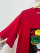 Женское платье-футболка макси Цветочный кот Modna KAZKA MKSH2457/1 - 58/60, Червоний - изображение 3