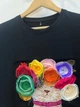 Женское платье-футболка миди Цветочный кот Modna KAZKA MKSH2668/1 - 50/52, Чорний - изображение 4