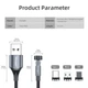 Магнітний кабель Essager 540° Rotate 3A Fast Charging Grey / 7pin / 2 м / 1 конектор Lightning - зображення 4