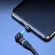 Посилений Магнітний кабель 540° Чорний, 1м для заряджання 3 в 1(Lightning(iPhone), micro USB, T-C), 2.4A - зображення 5