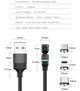 Посилений Магнітний кабель 540° Чорний, 1м для заряджання 3 в 1(Lightning(iPhone), micro USB, T-C), 2.4A - зображення 4